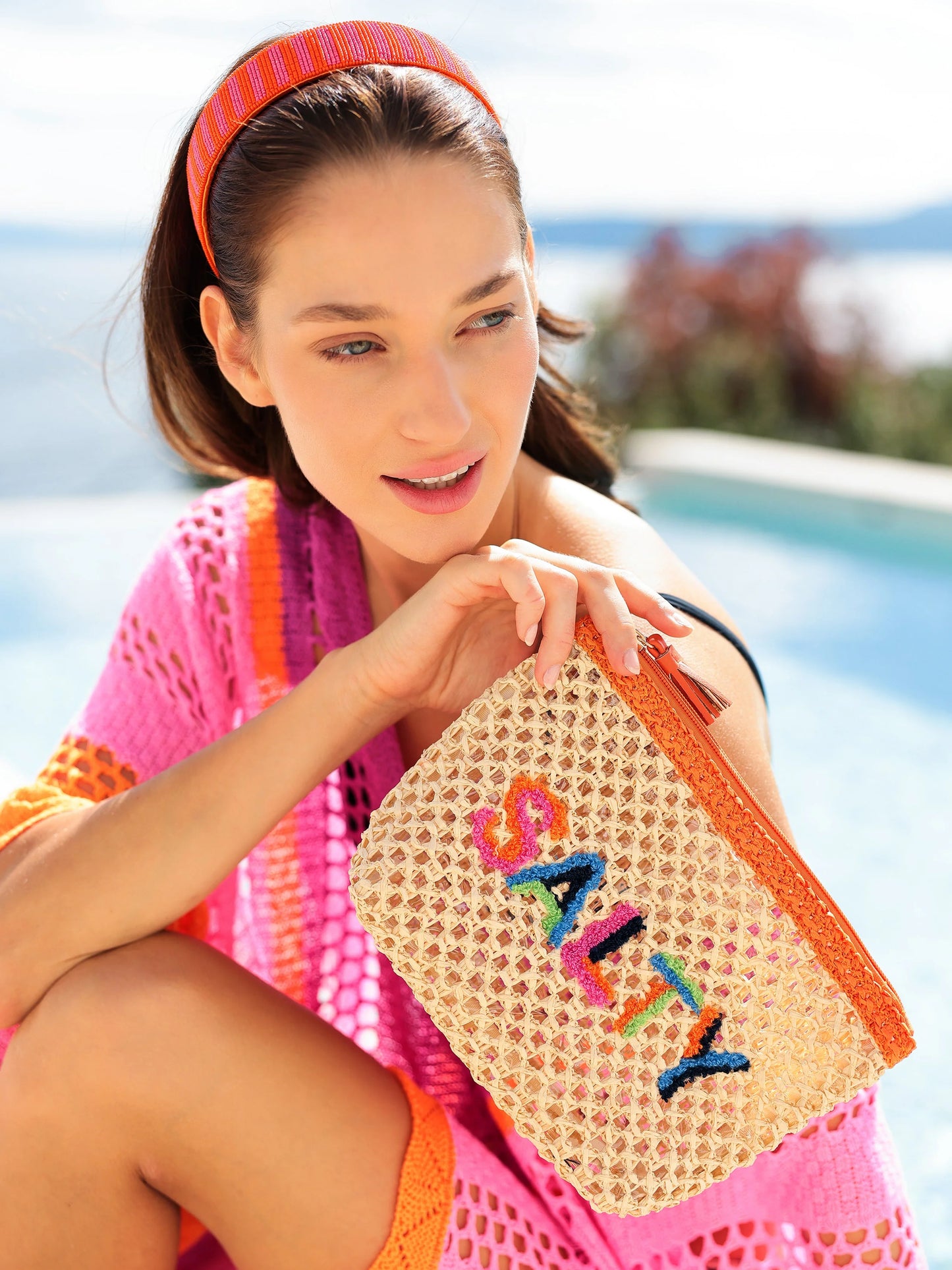 Antigua "Salty" Zip Pouch - Natrual