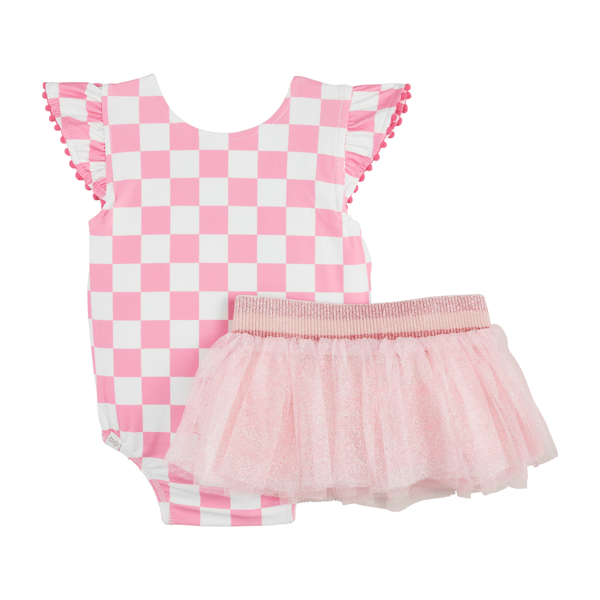 Girls' Reversible Swimsuit And Tutu Set