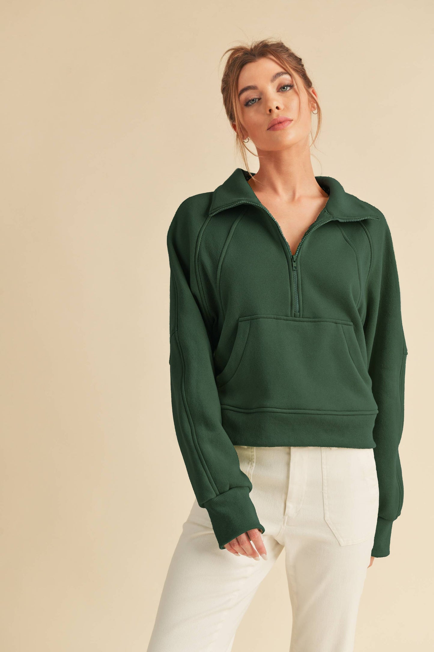 950CK Dove Funnel Neck Half Zip: S / Pullover / Lavender