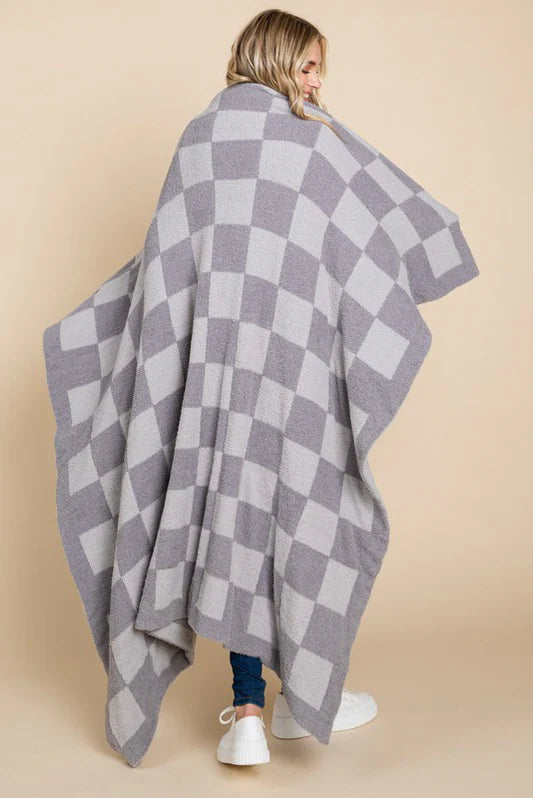 Grey Checkered Blanket