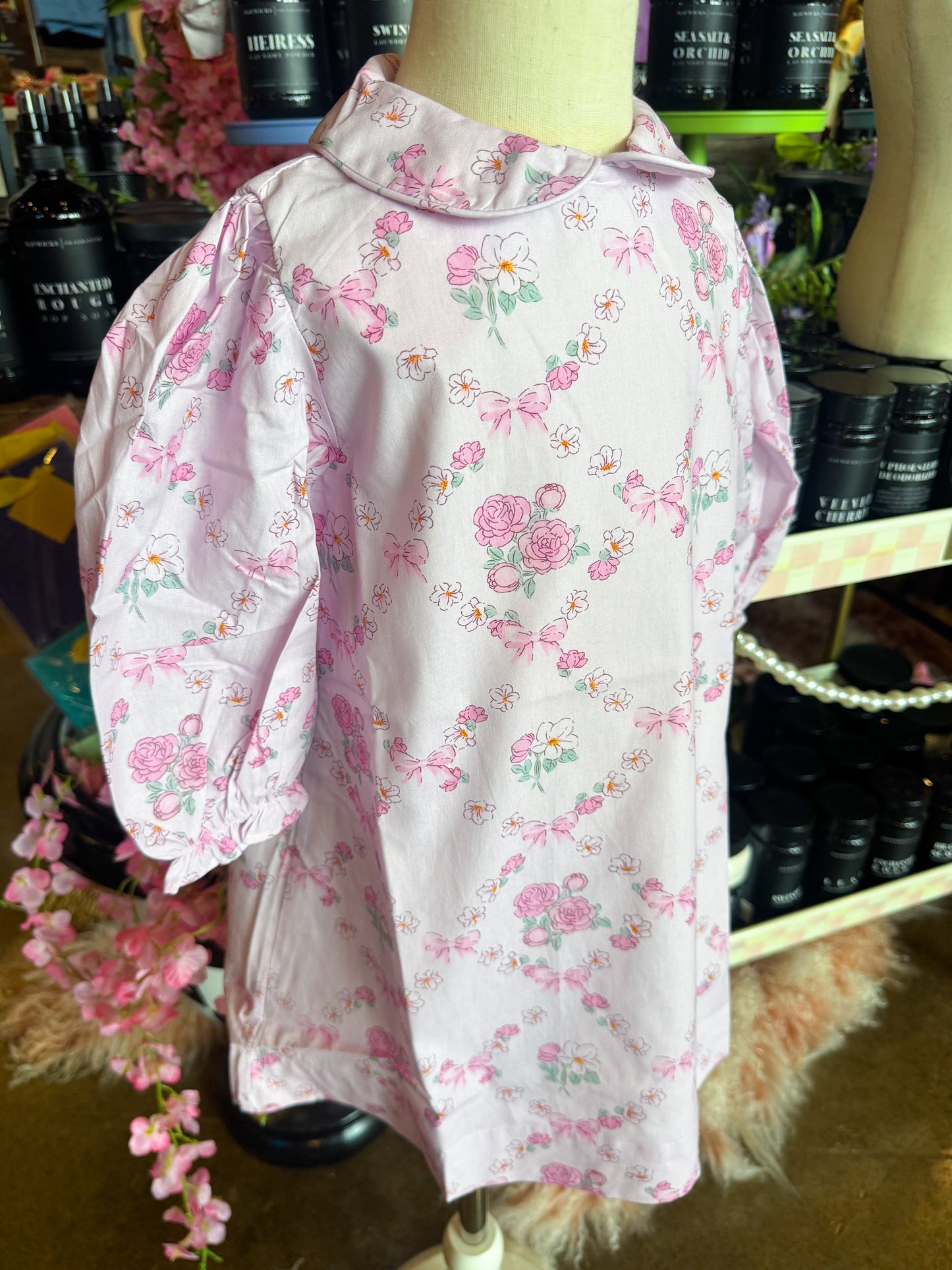 Pink Rose Bow Bubble/Dress