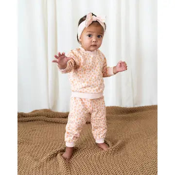 Leopard Baby Sweatshirt & Jogger Set- Rose Pink