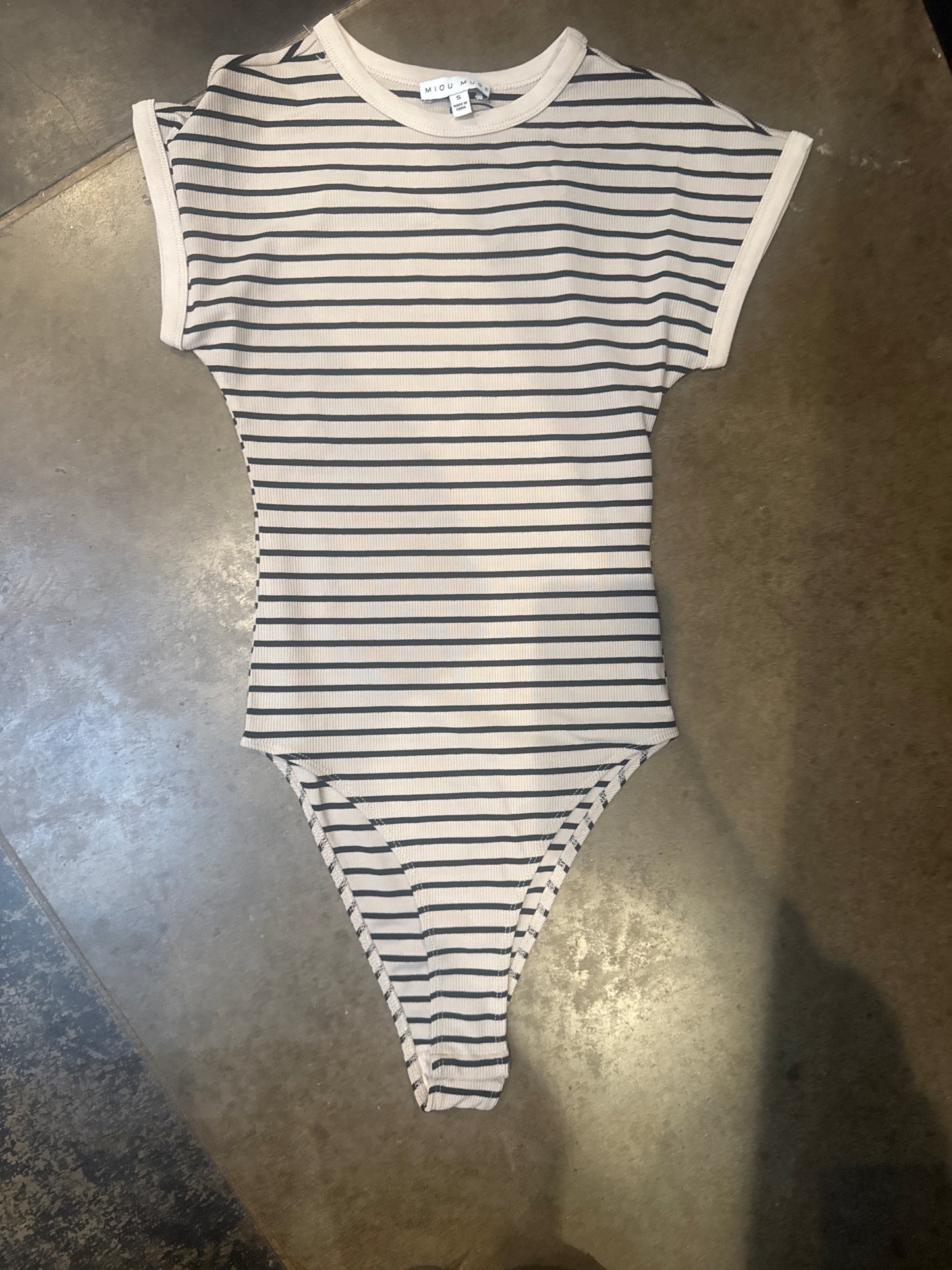 The Miranda Bodysuit – Stone/Black