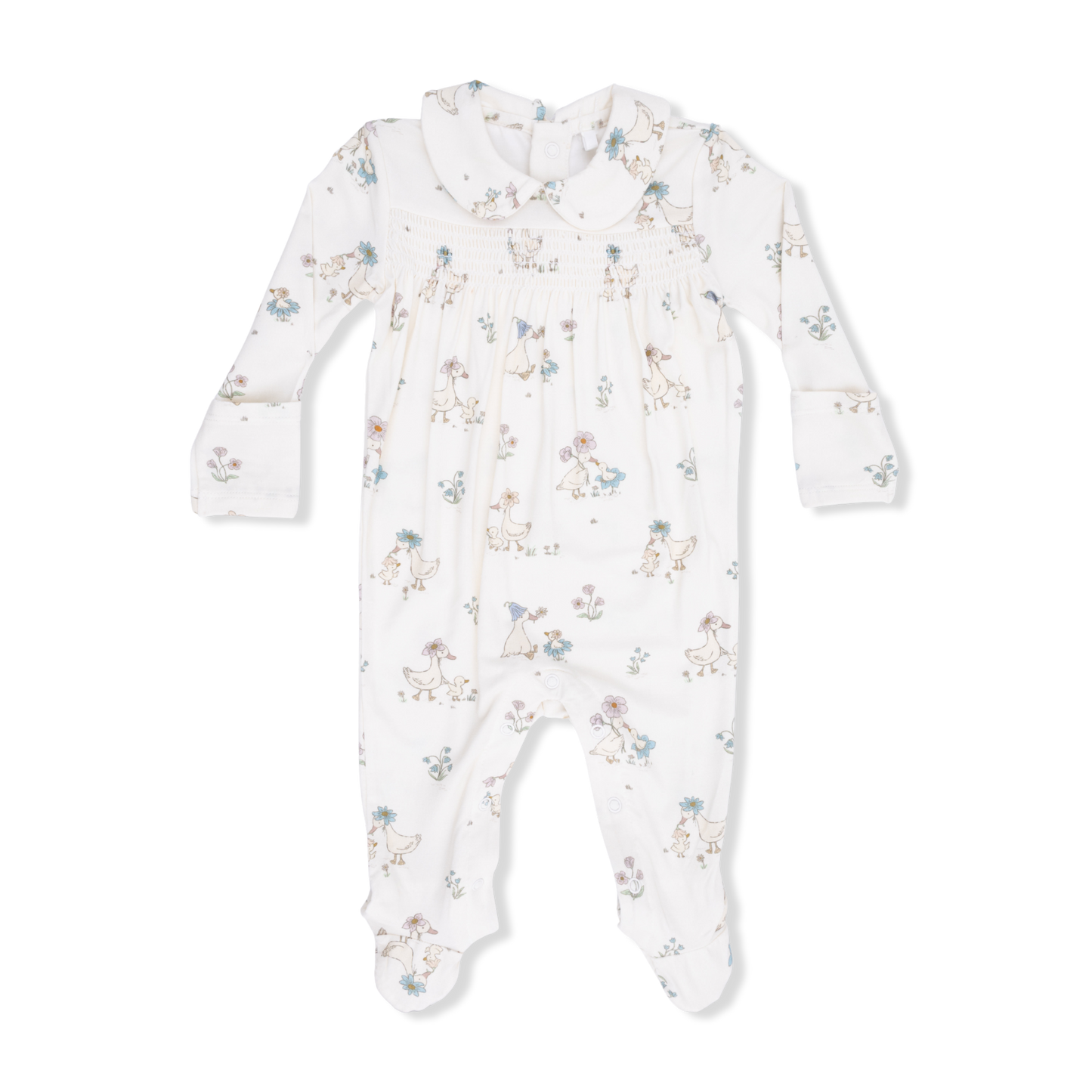 Flower Ducklings Smocked Romper