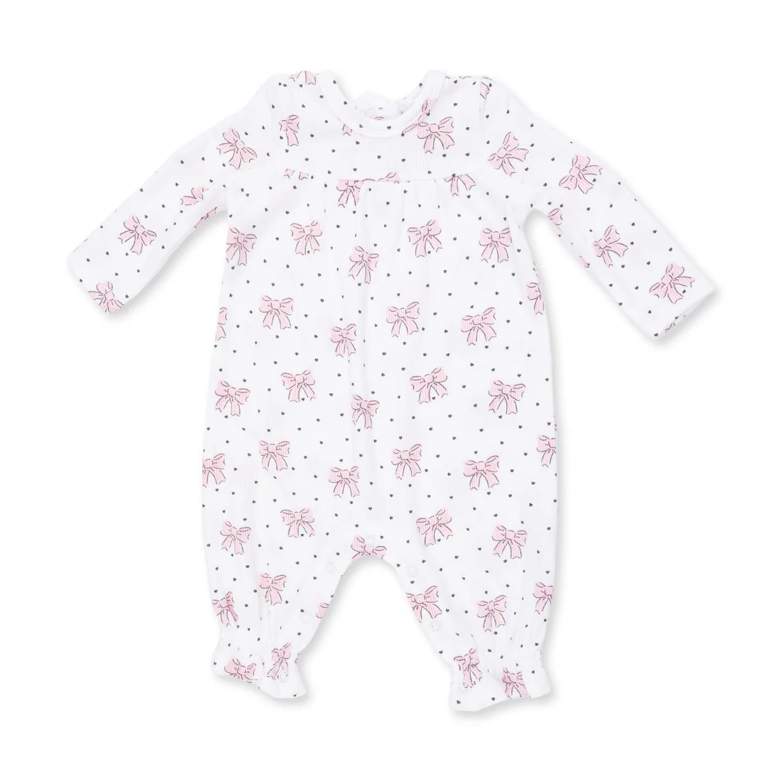 Bows and Hearts Cuffed Sleeve Romper