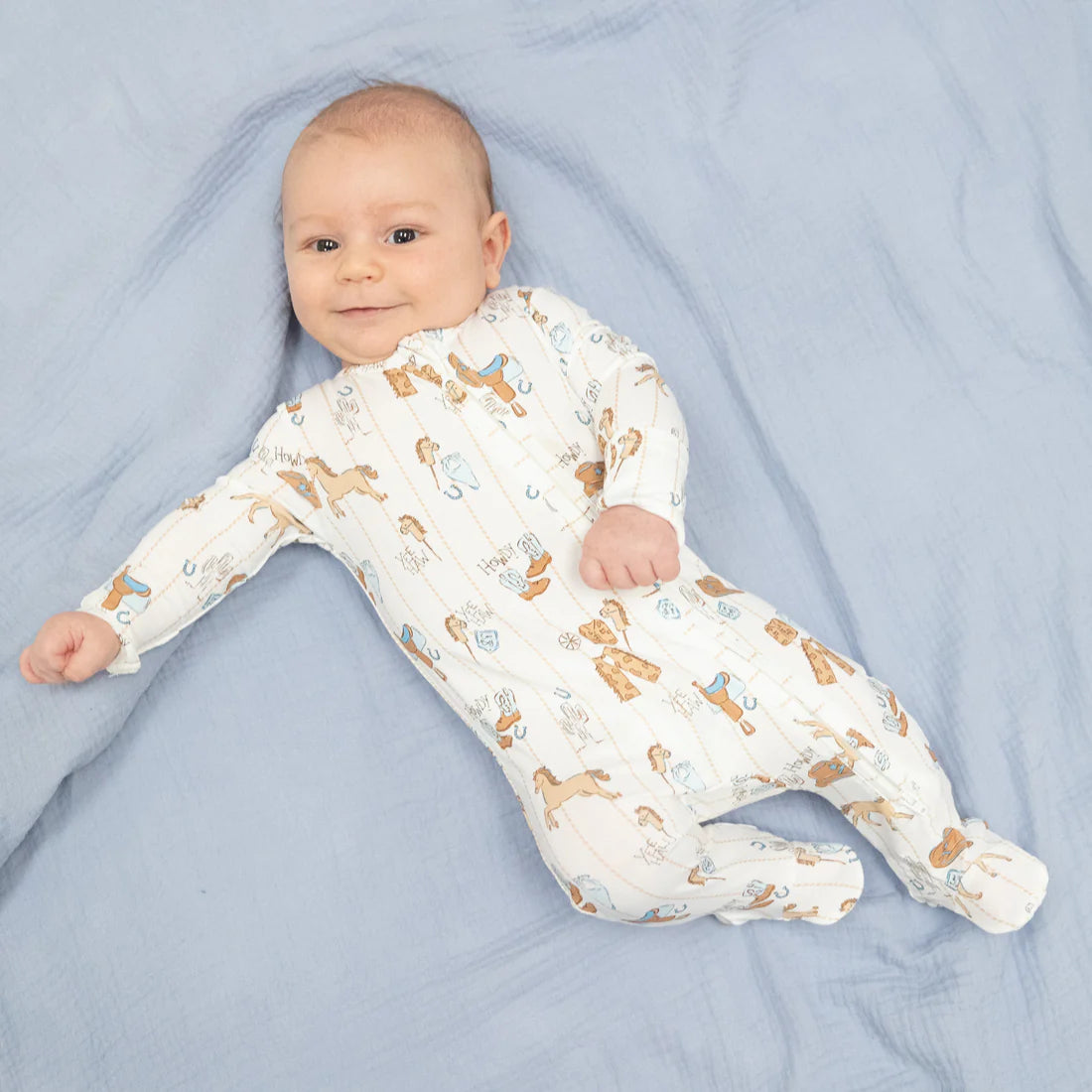 Cowboy Nursery 2 Way Zipper Footie
