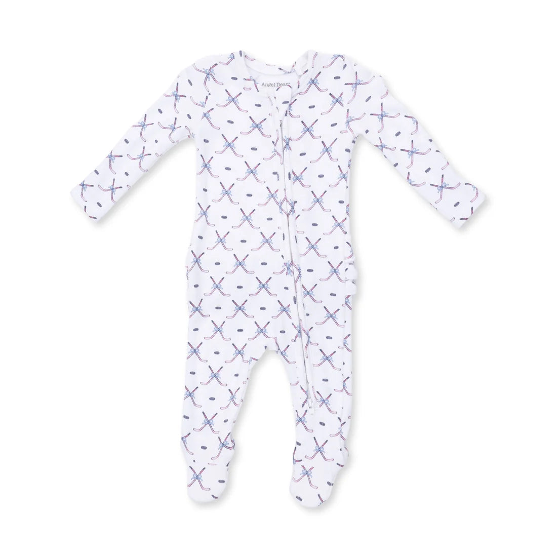 Simple Hockey Pink 2 Way Ruffle Back Zipper Footie