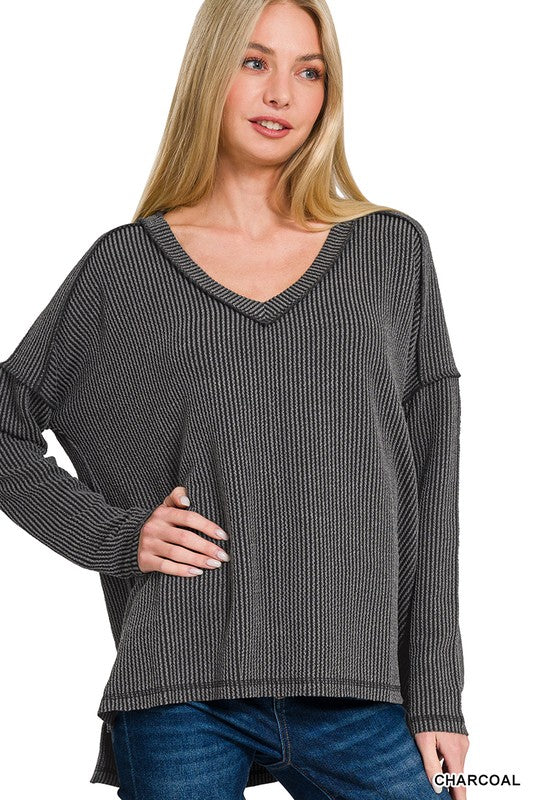 Ribbed Vneck top