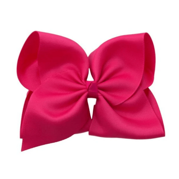 6 inch Solid Grosgrain Bow/French Barrette