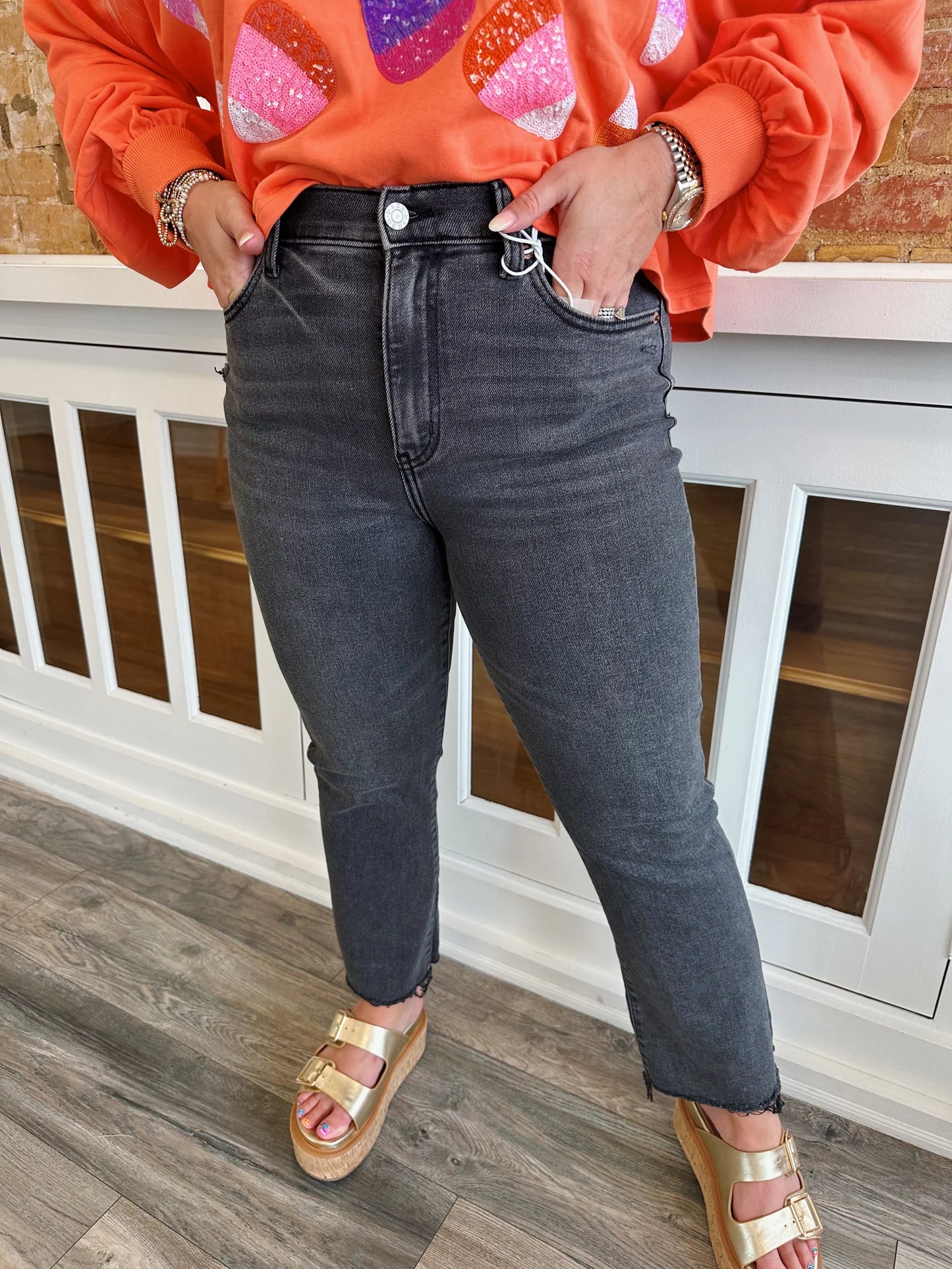 Shy Girl High Rise Crop Flare - Haunted