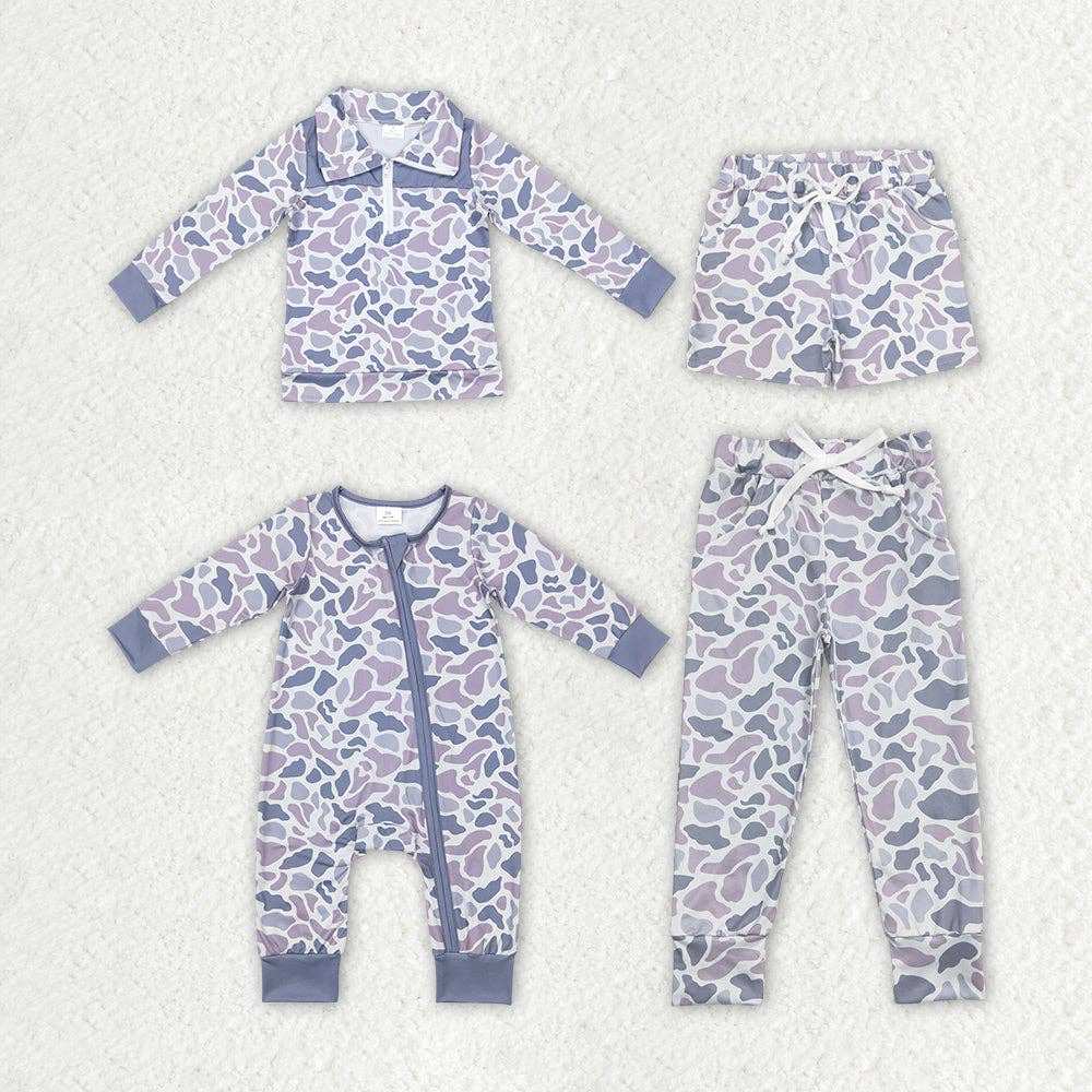 Baby Boys Grey Camo Brother Hunting Spring Summer Clothes Se: 0-3M / Romper