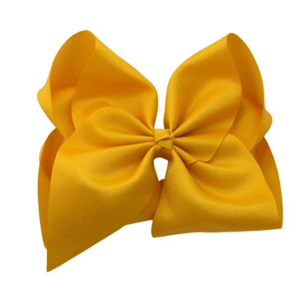 6 inch Solid Grosgrain Bow/French Barrette