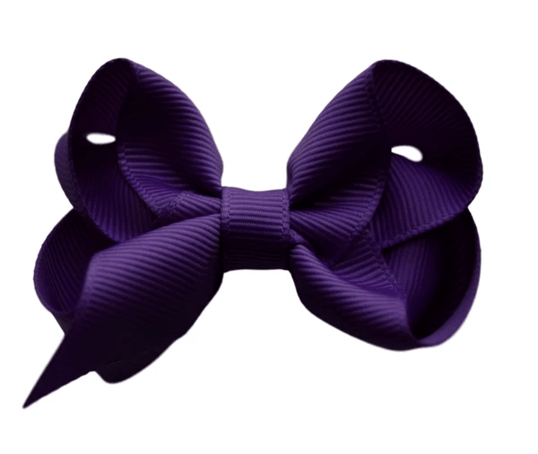 2.5 Solid Grosgrain Bow: Purple / 2.5 Inch