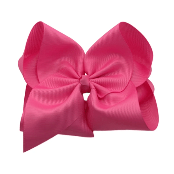 6 inch Solid Grosgrain Bow/French Barrette