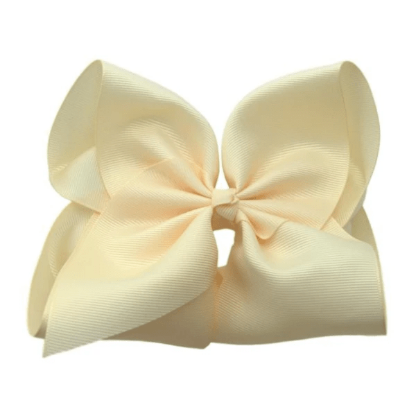 6 inch Solid Grosgrain Bow/French Barrette