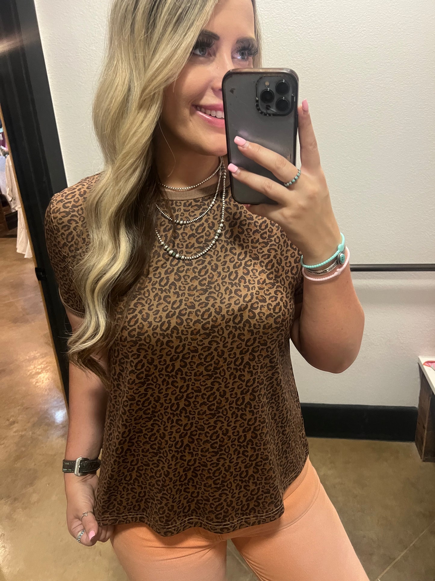 Western Fierce Leopard Crew Neck T-Shirt