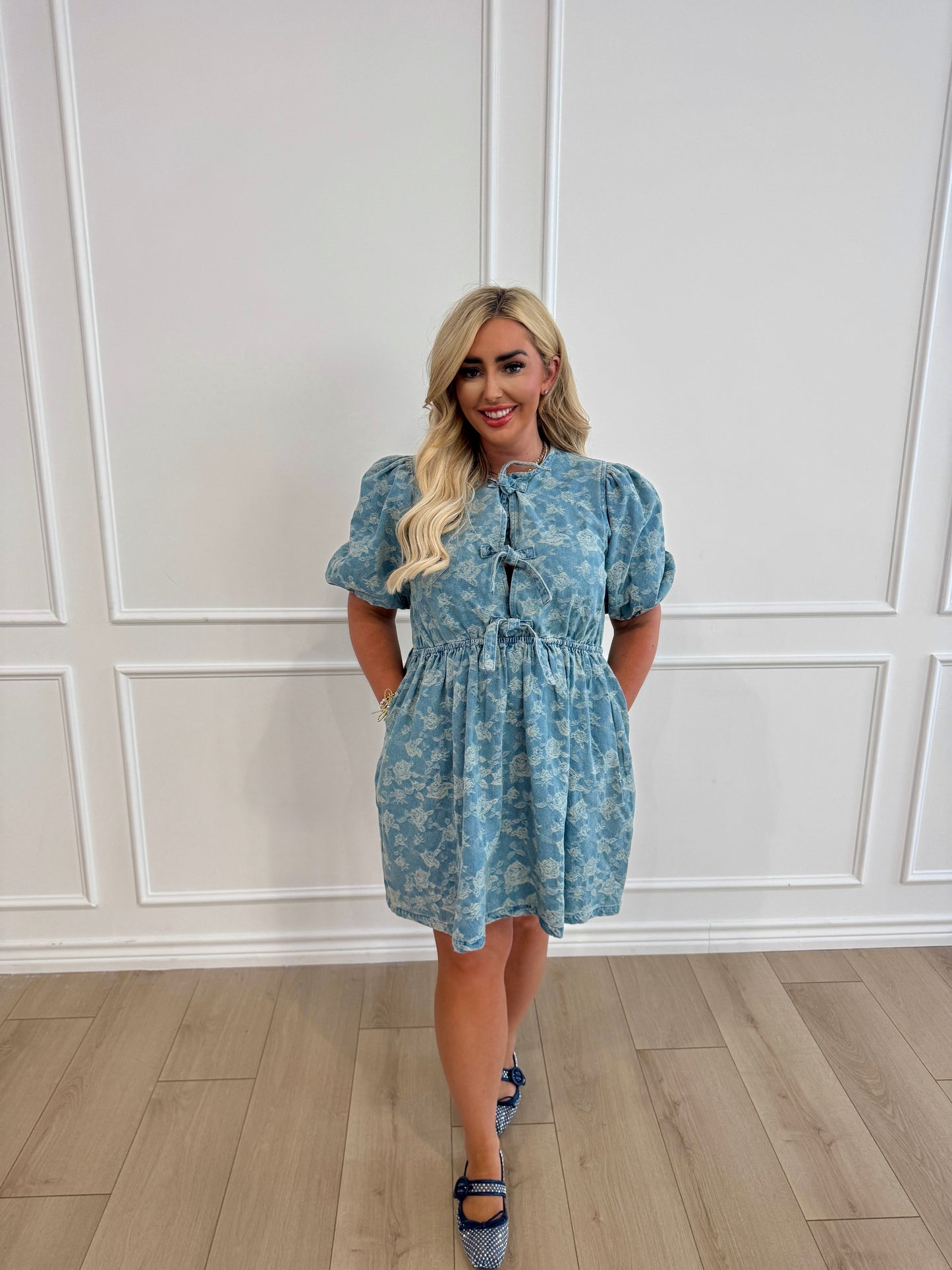 Denim Jacquard Dress