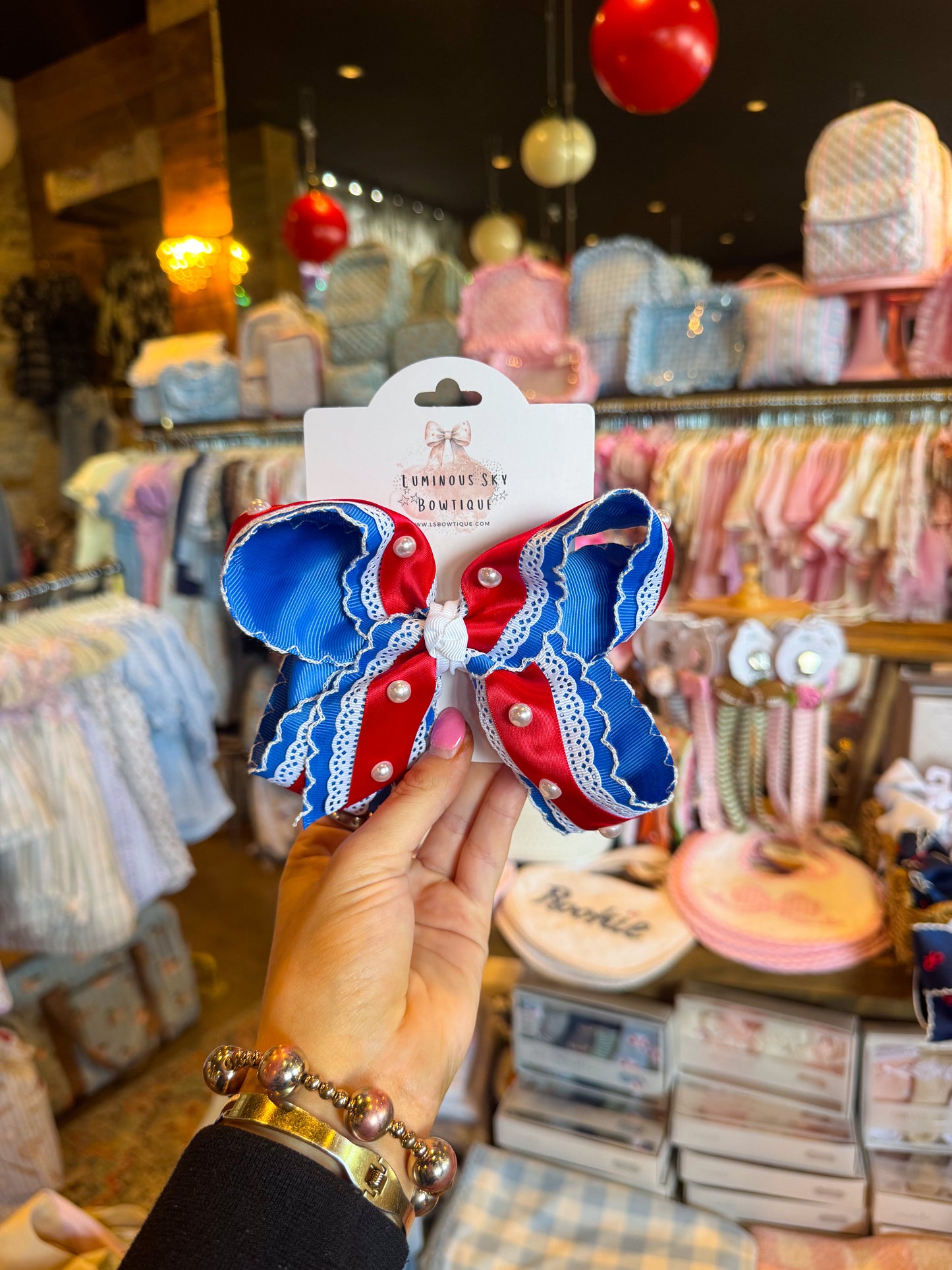 Patriotic Pearl Bow