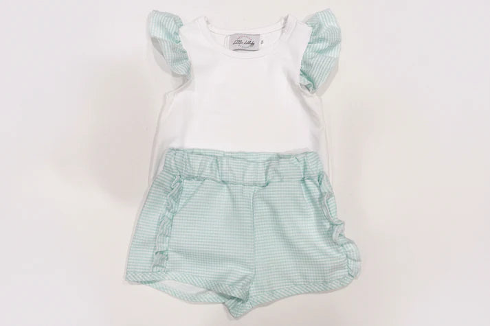 Teal Gingham Ruffle Short Play Set