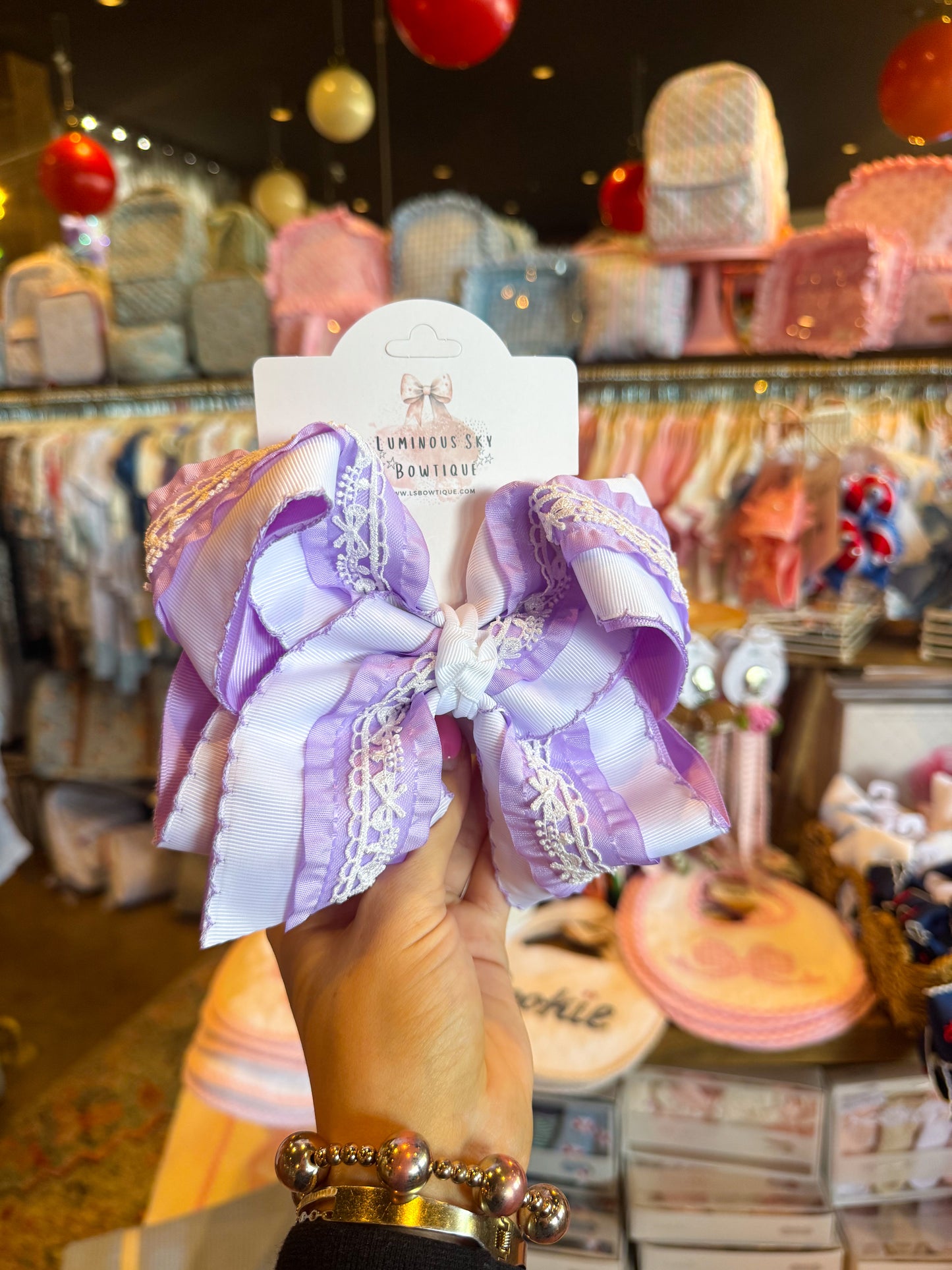 Lavender Lace Darling Bow
