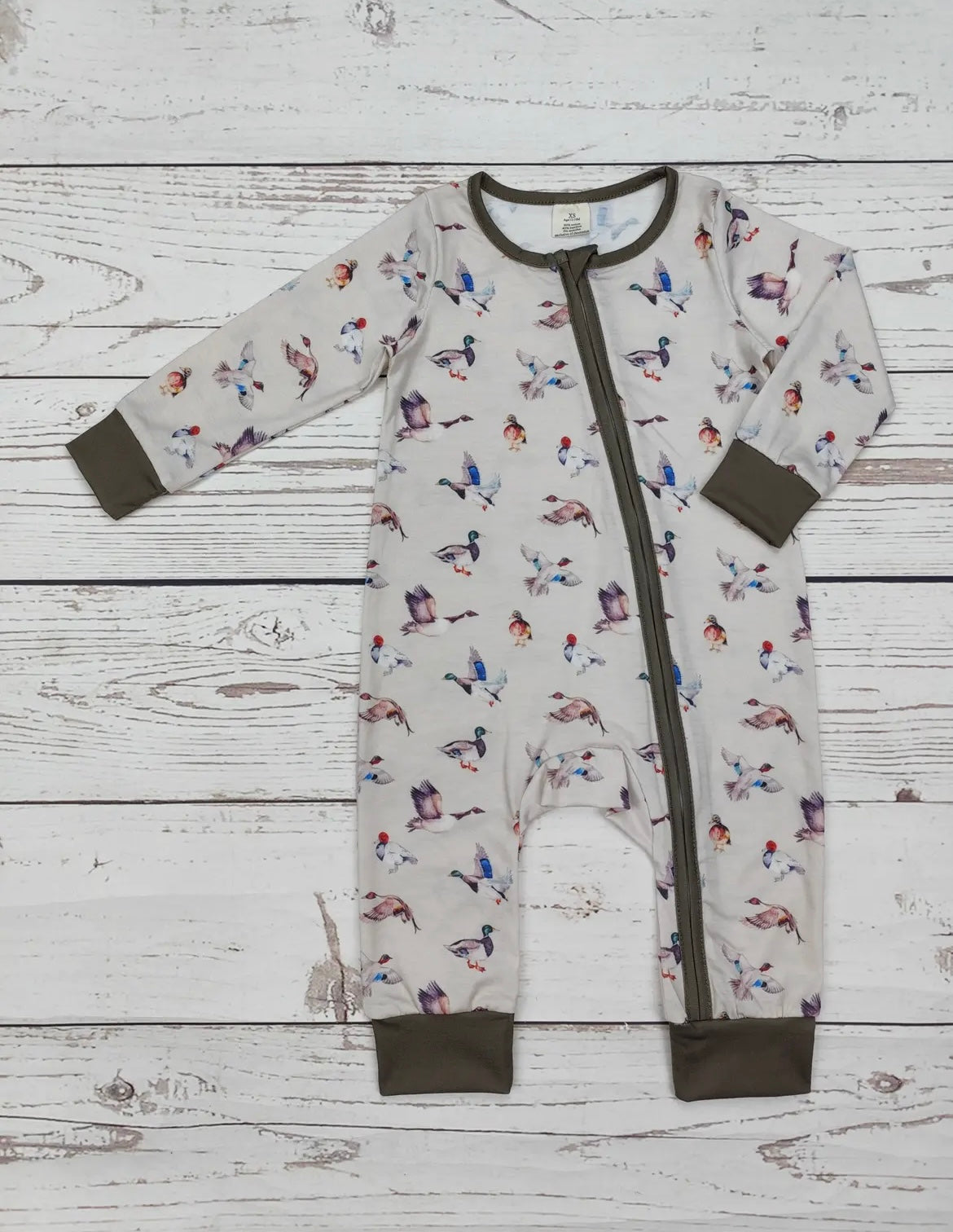 Baby boy duck sleeper with zipper