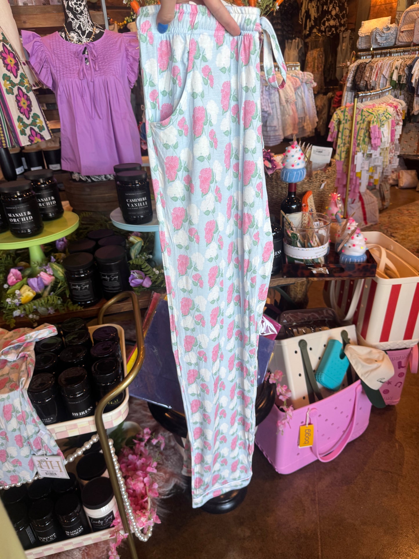 Women's Hydrangea Button Down Short sleeve Lounge Set