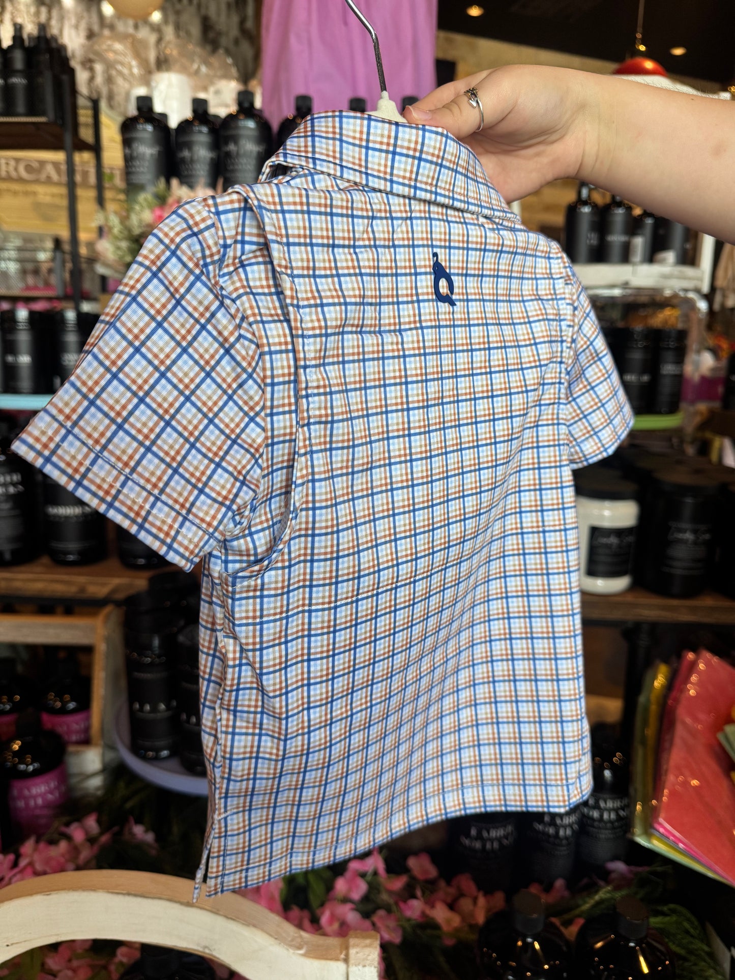 Youth Plaid Short Sleeve Button-Up