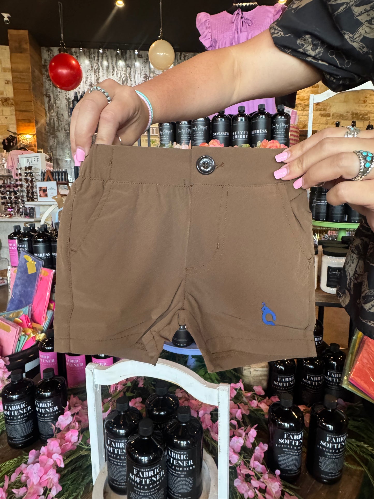 Brown Blue Quail Shorts