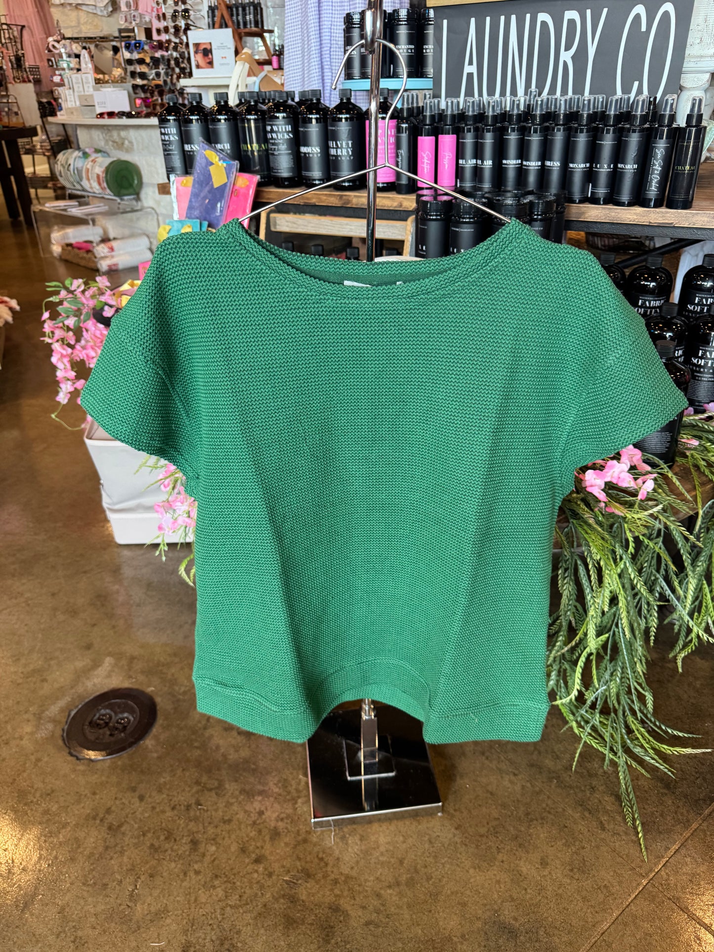 Textured Short Sleeve Top