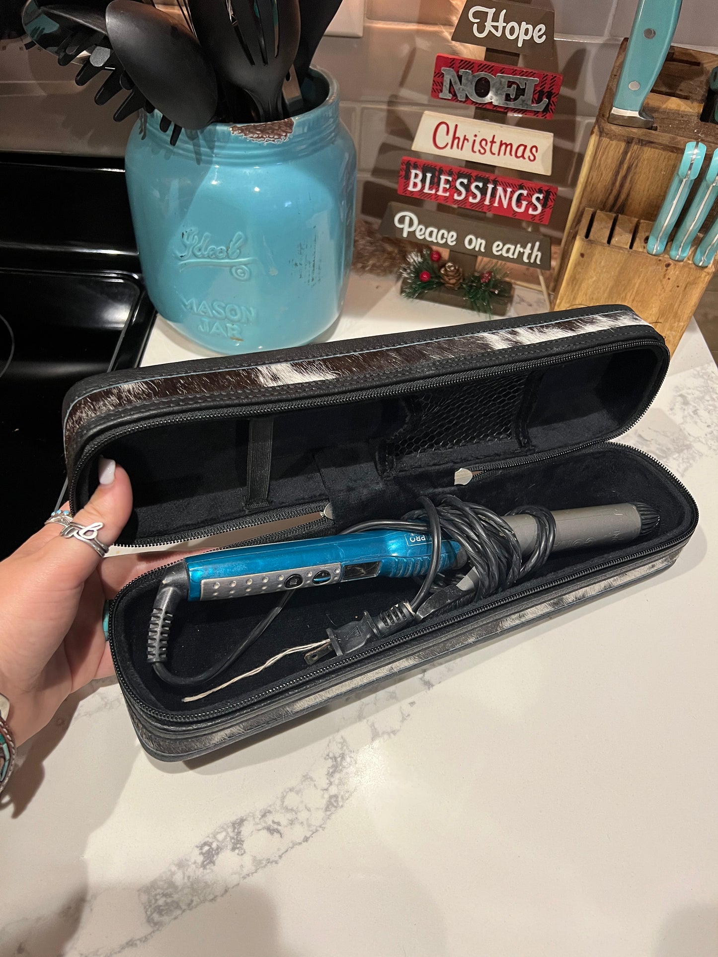 Cowhide Hot Iron Travel Case