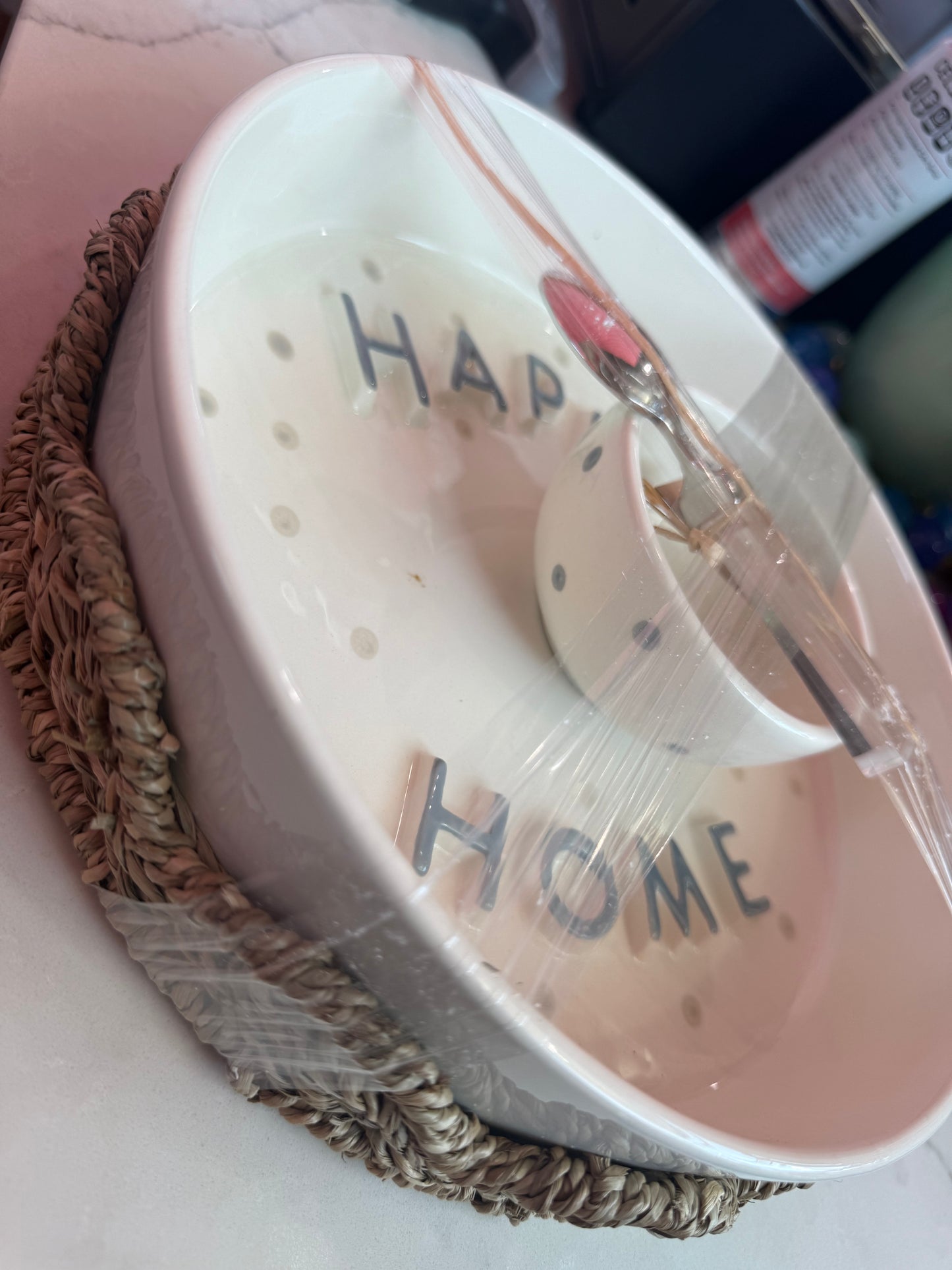 Happy Woven Chip Dip Plate
