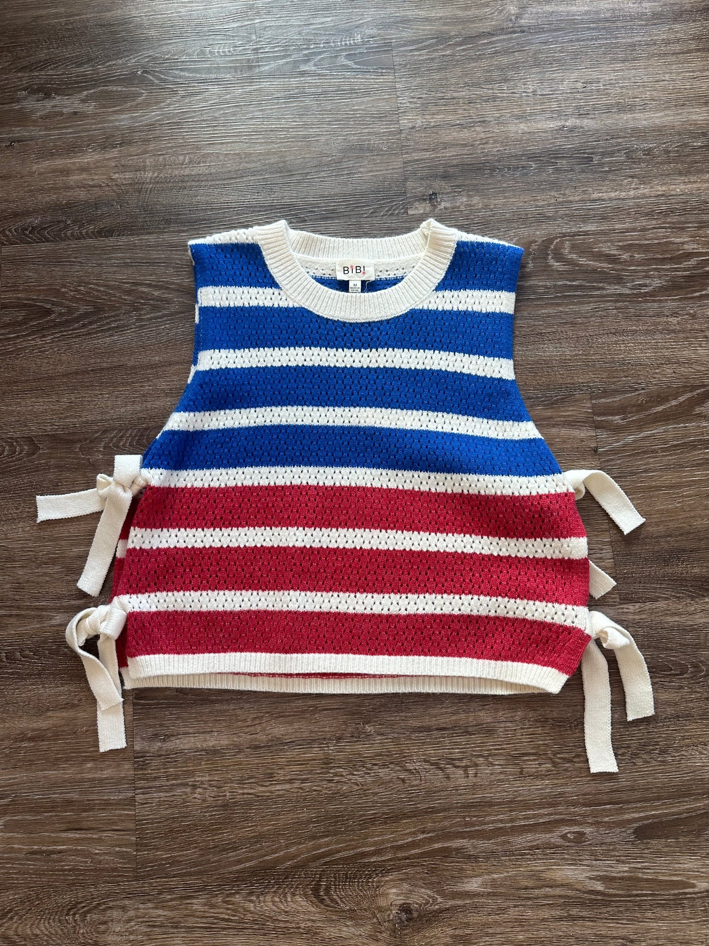 Stripes Side Tied Sweater Vest