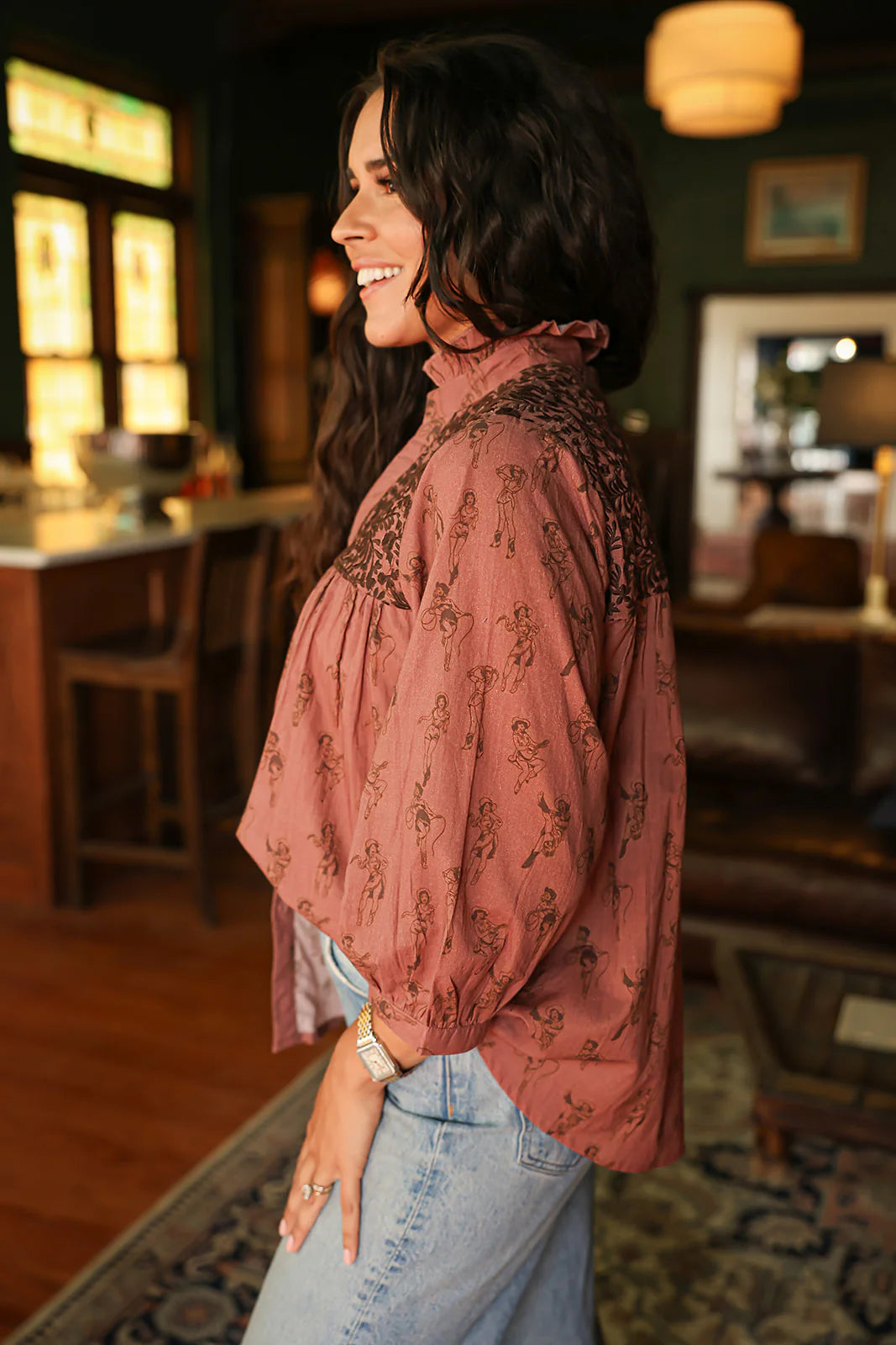 Jane Top- Cowgirl Print