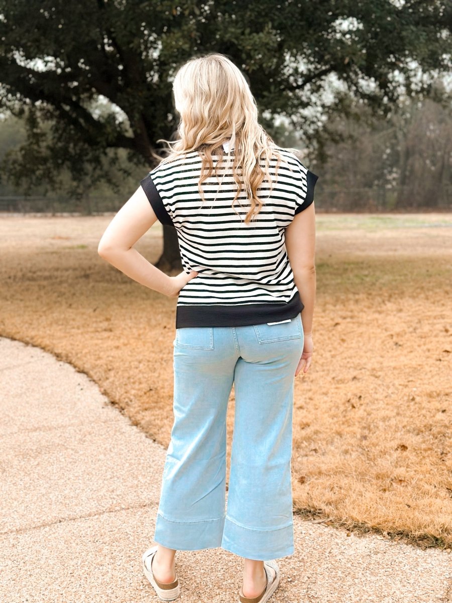 Mica High Rise Cropped Wide Leg w/ patch pocket