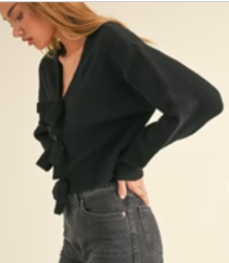 Bow Sweater Black