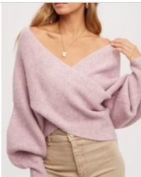 Crossover Sweater Lilac