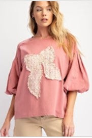 Bow Tshirt Pink