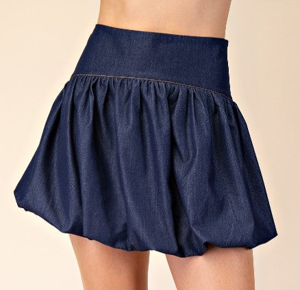 Denim Balloon Skort