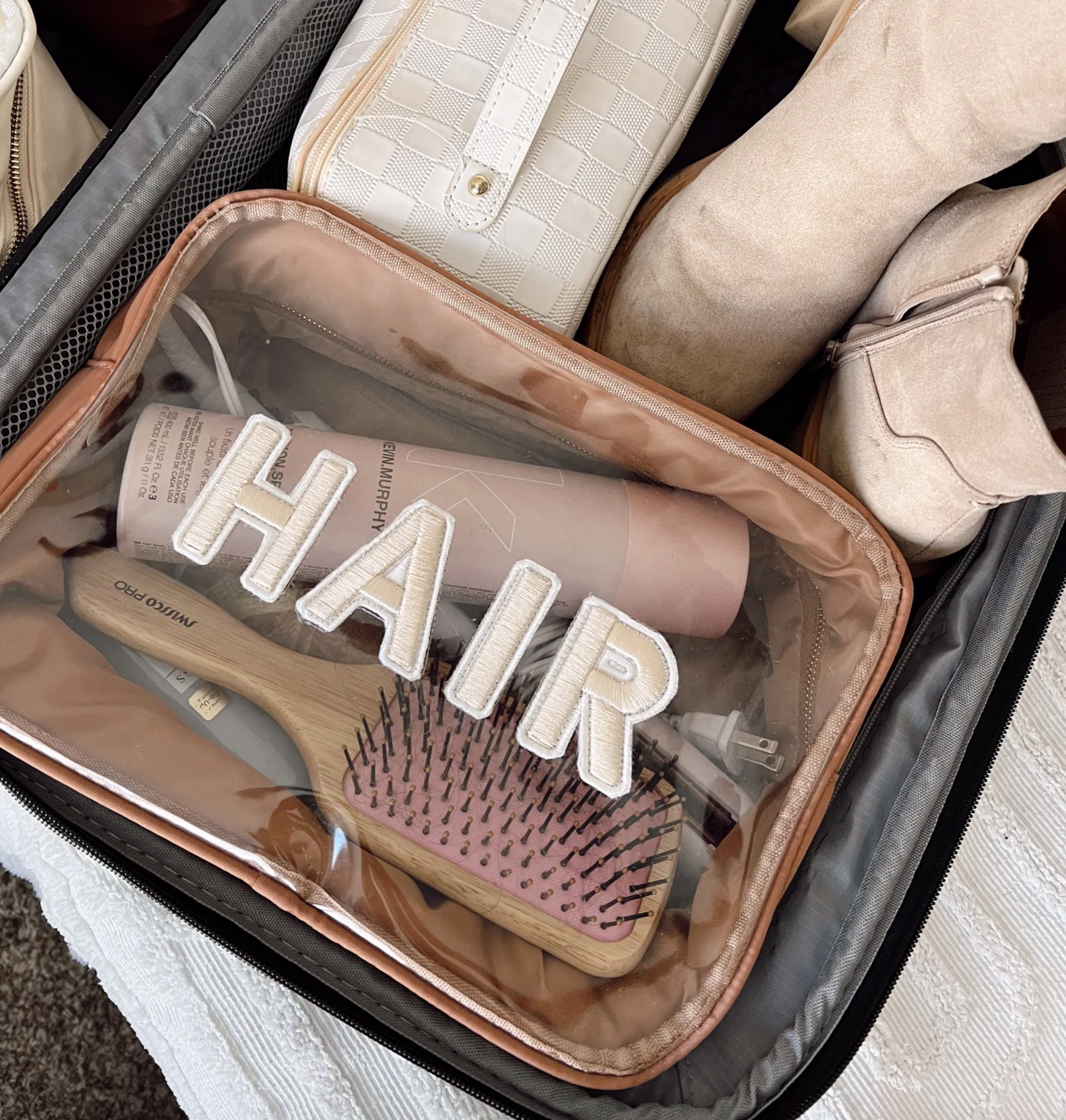 XL Clear Cosmetic Bag - Hair