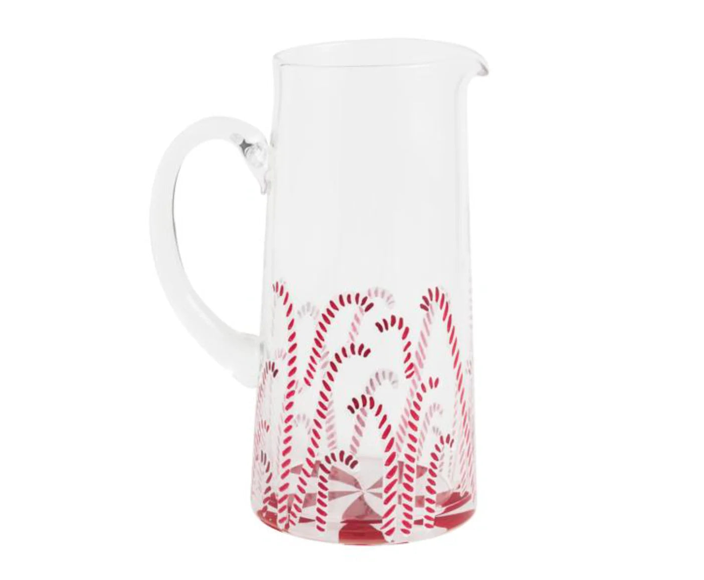 Candy Cane Glass Pitcher