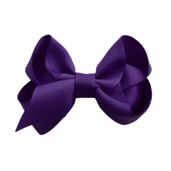 2.5 Solid Grosgrain Bow: Purple / 2.5 Inch