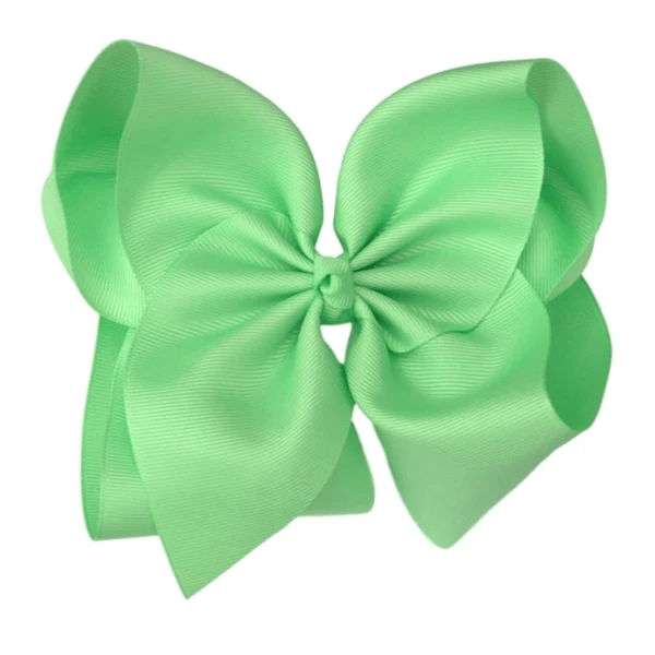 6 inch Solid Grosgrain Bow/French Barrette