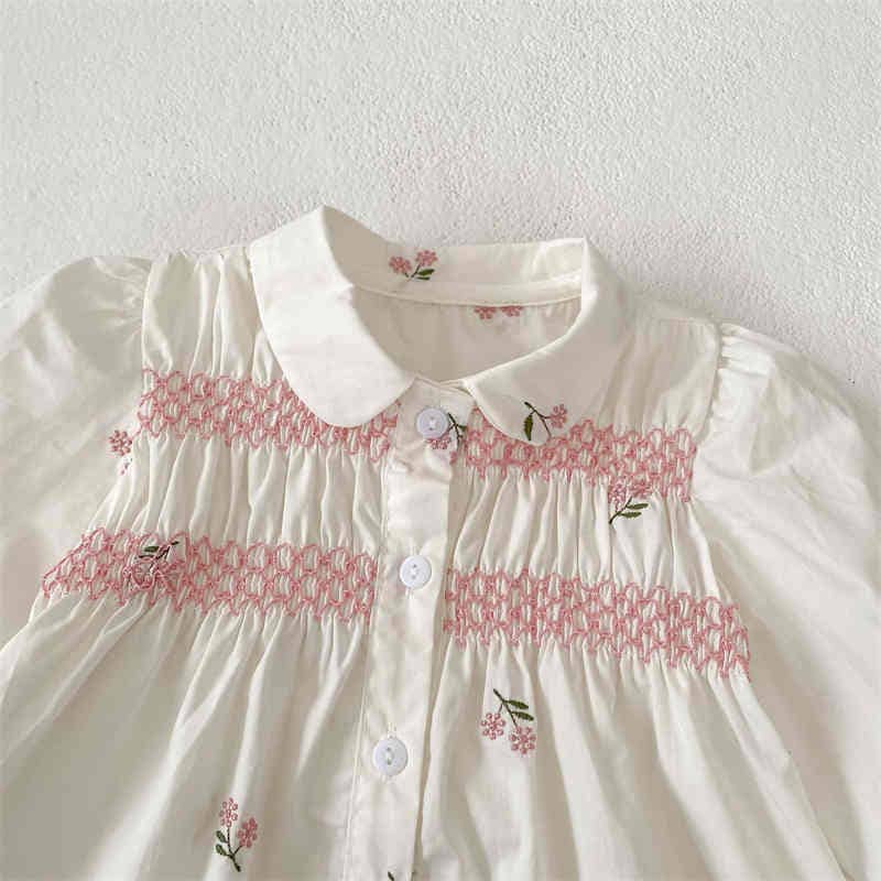 Long-sleeved Embroidered Cardigan + Pants Two-piece Set: White / 73(6-9M)