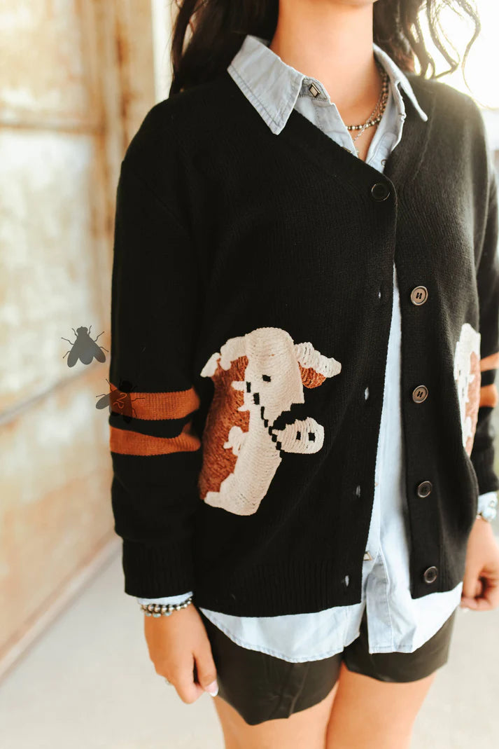 Cattle Cardi in Black