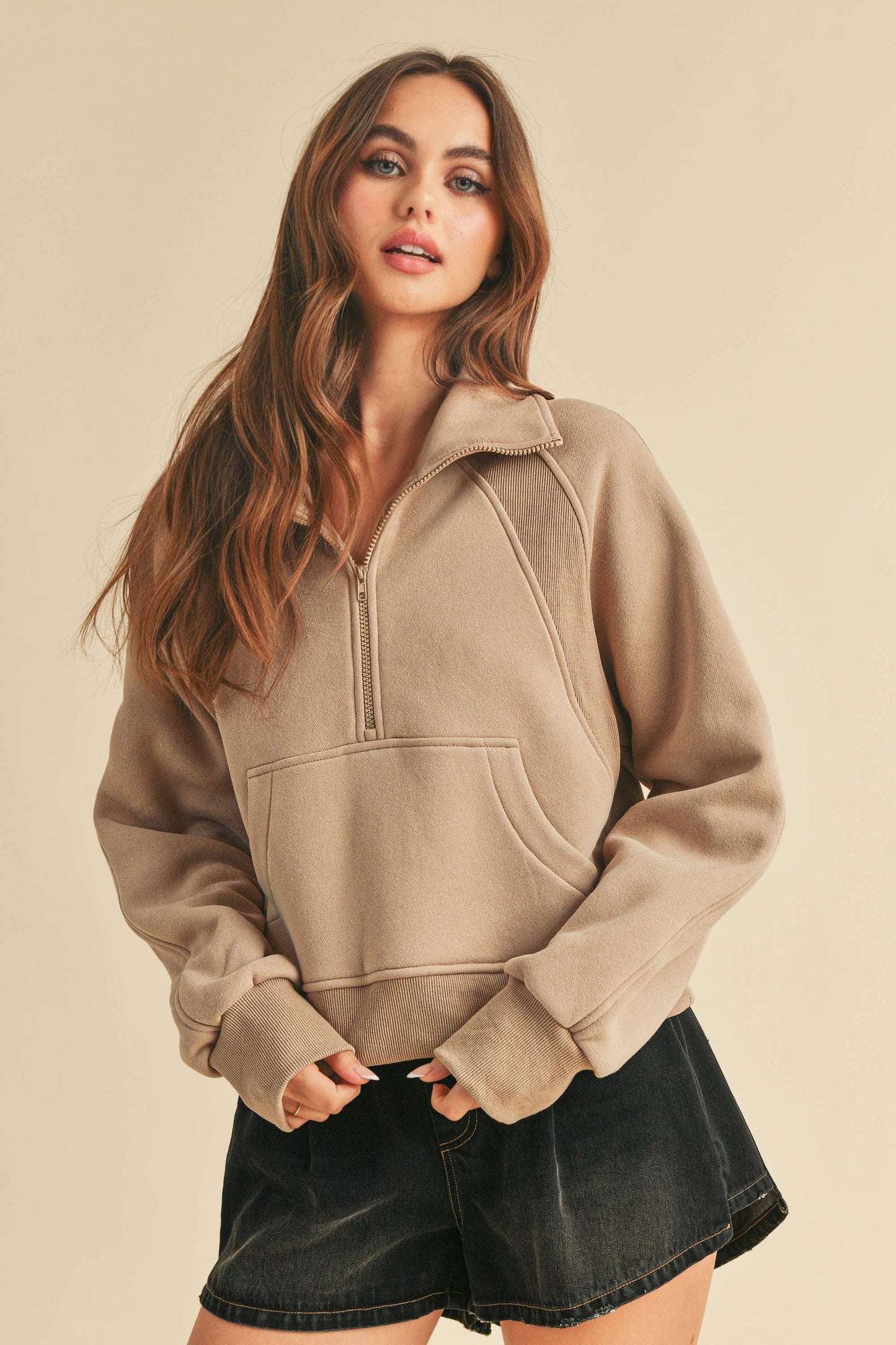950CK Dove Funnel Neck Half Zip: S / Pullover / Lavender