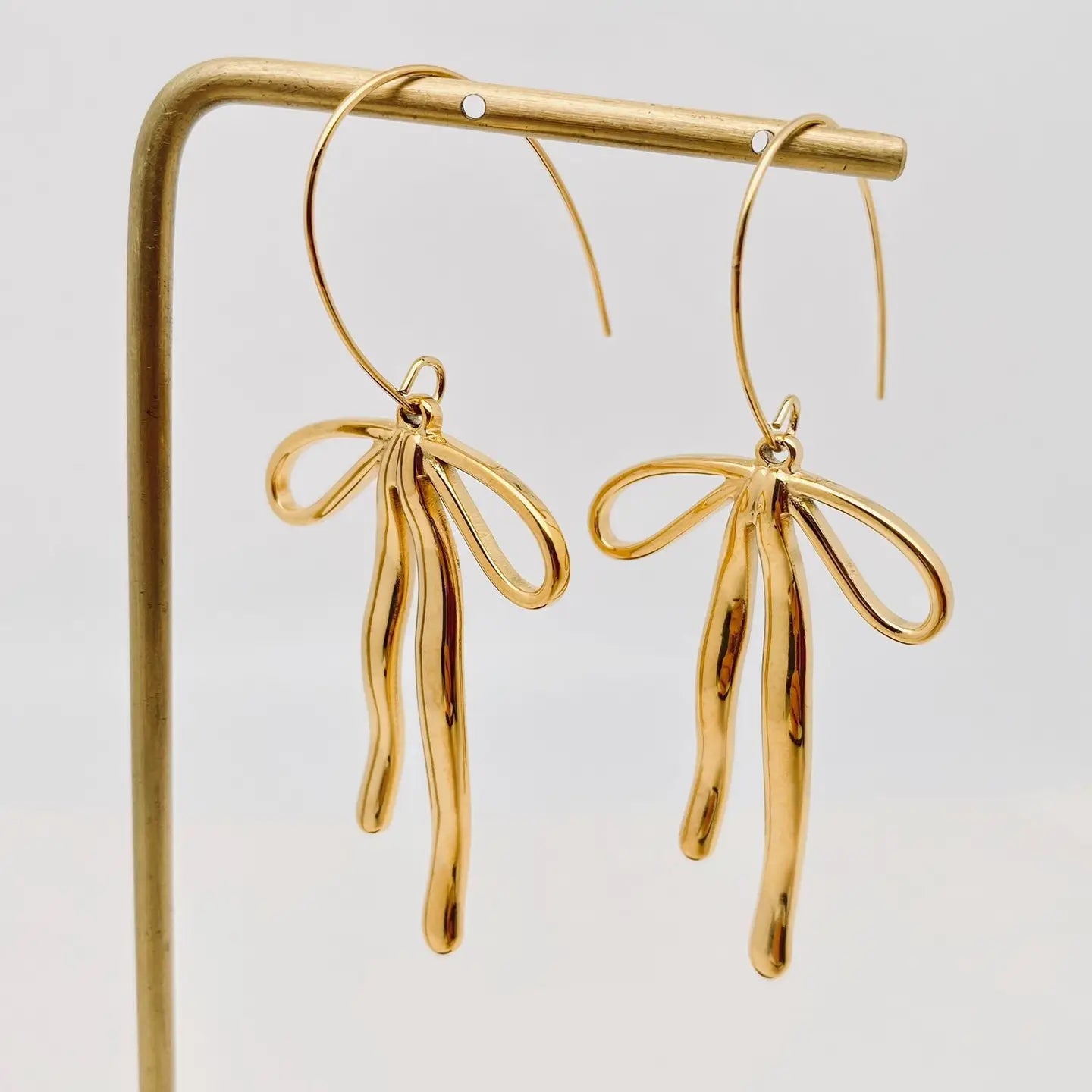Simply More Than This Dangle 18K Gold Plated Bow Earrings