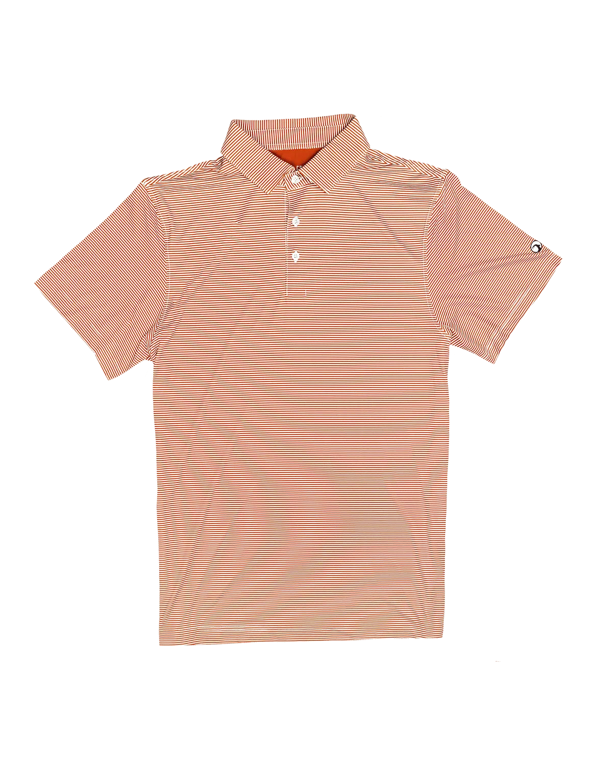 Hairline Stripe Polo Orange and White