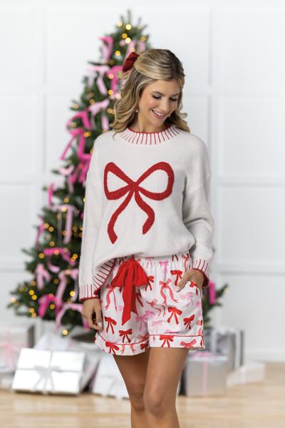 Holiday Pajama Short- Bows