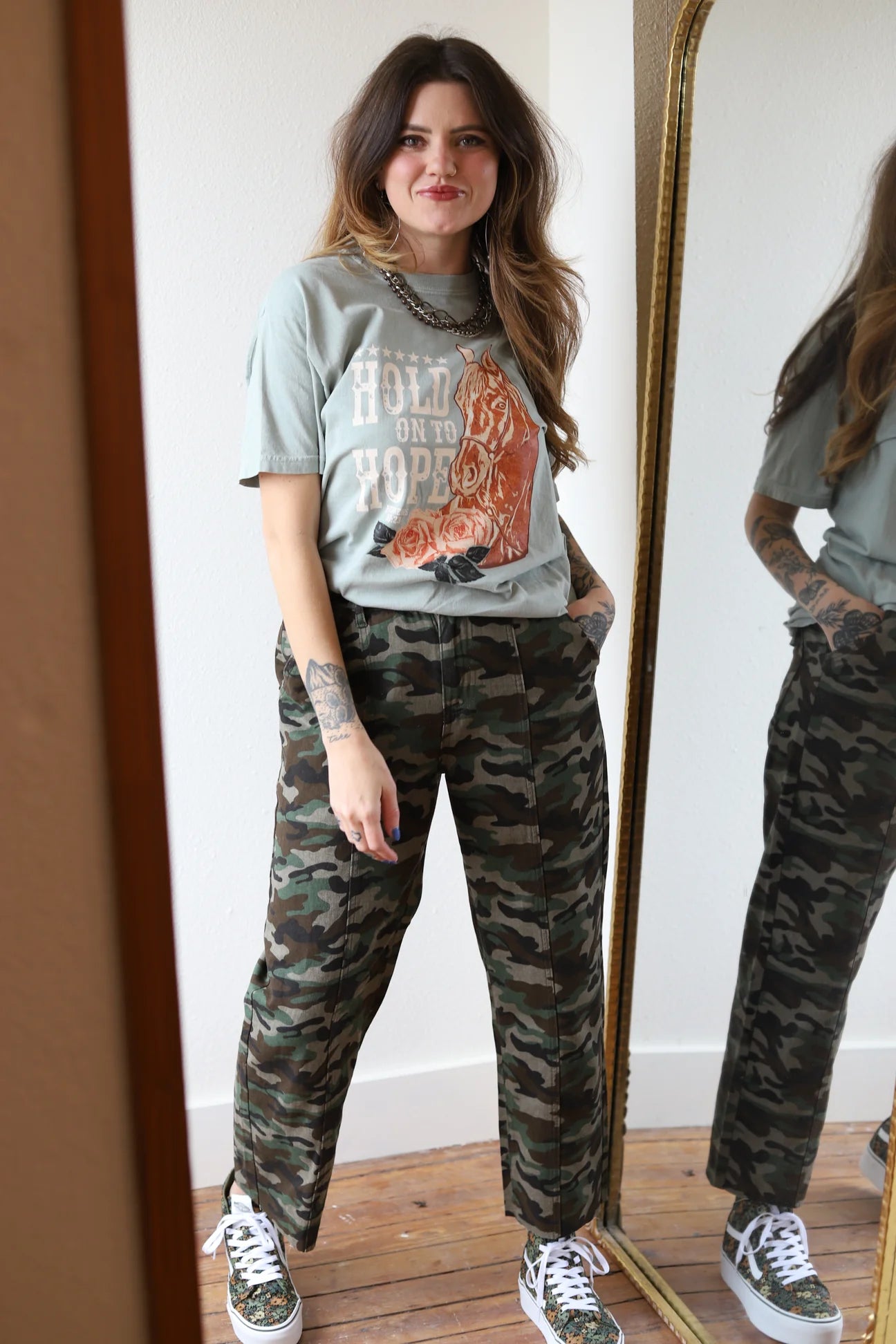Camo Boyfriend jeans