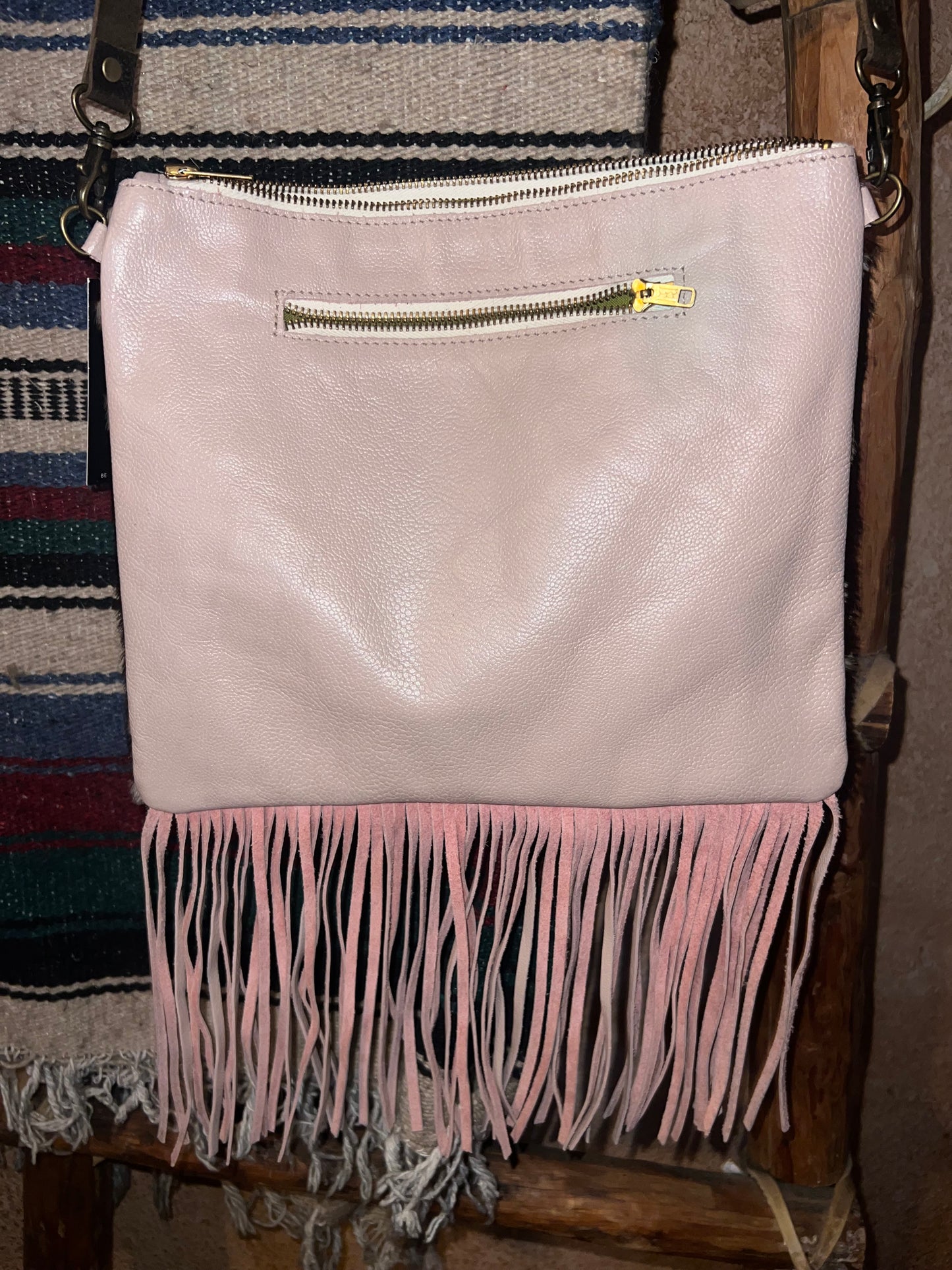 Cowhide & Italian Leather Fringe Crossbody